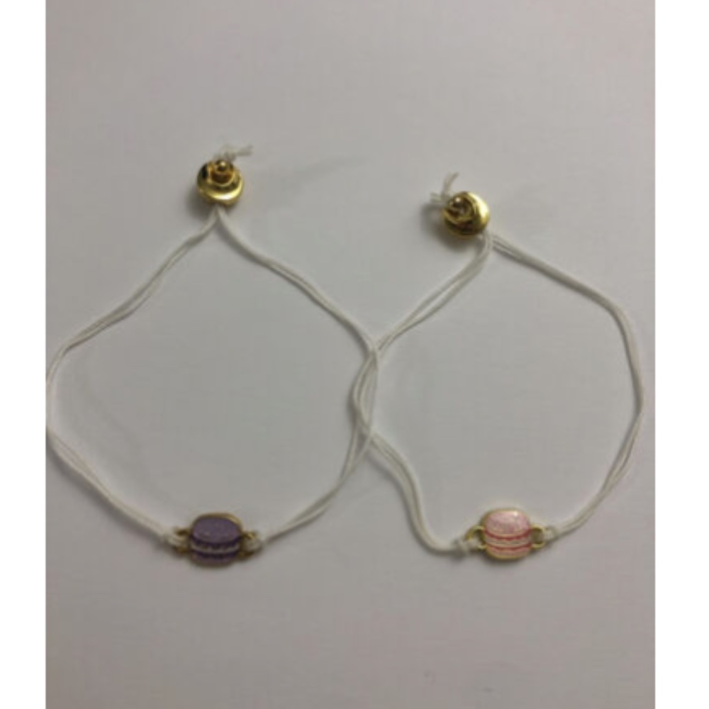 Lucky Fortune BFF Friendship Charm Bracelets Set Of 2 Adjustable Macarons Cookie